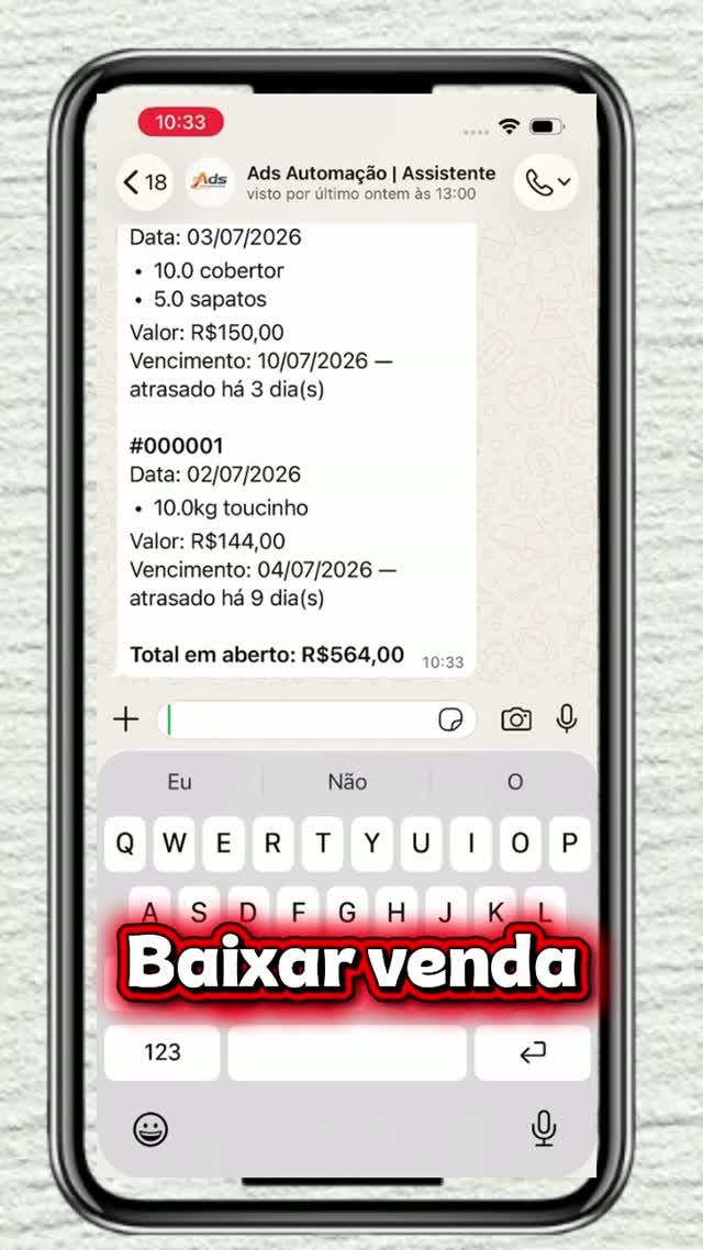 Como dar baixa em uma venda